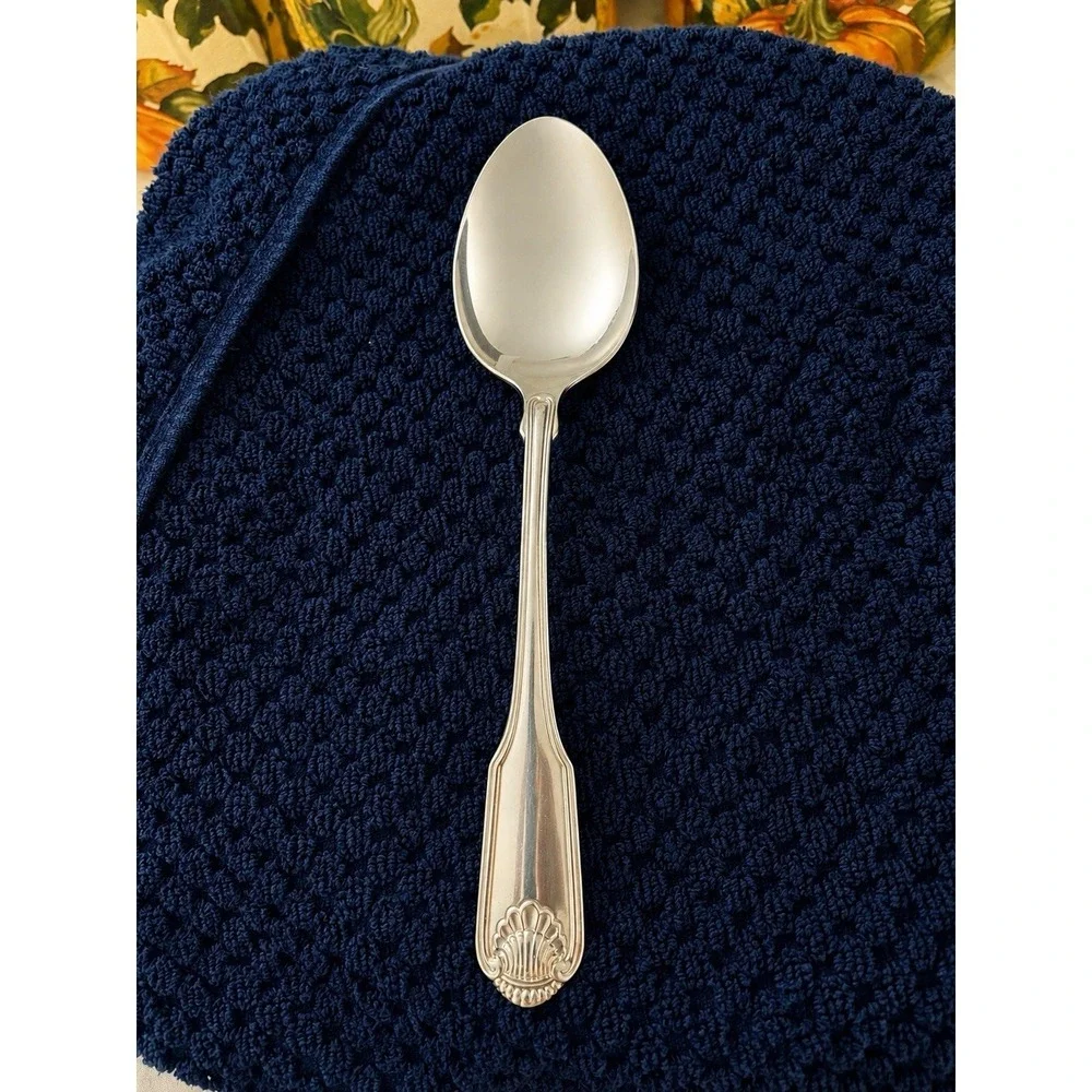 Oneida CLASSIC SHELL Stainless CUBE Heirloom Silverware Serving Spoon